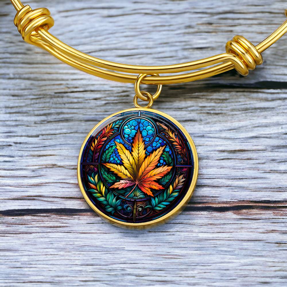 Gold Marijuana Bracelet