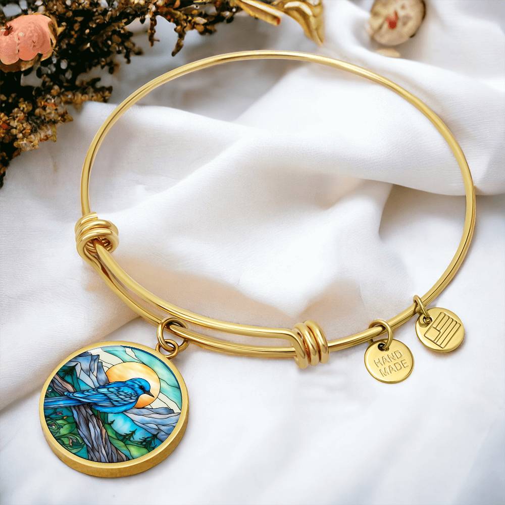 18k Gold Blue Bird Bracelet