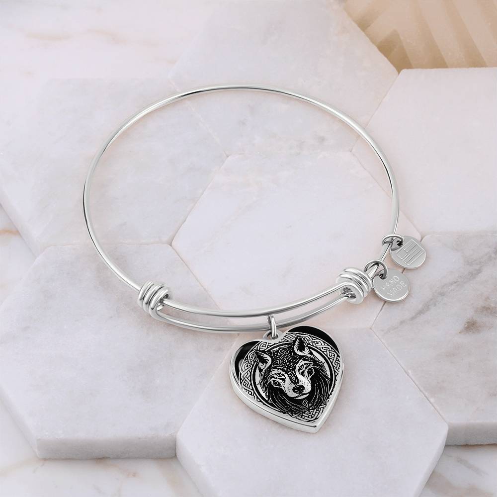 Engraved Wolf Bracelet