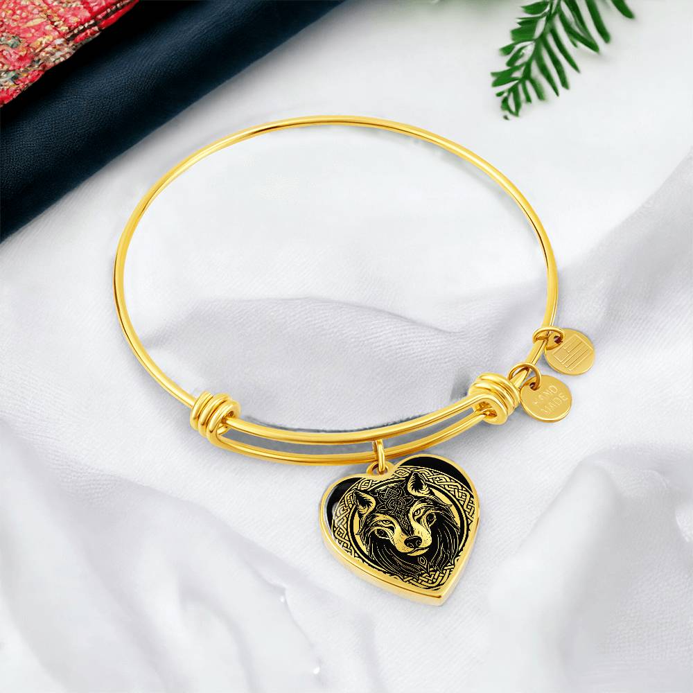 Engraved Wolf Bracelet