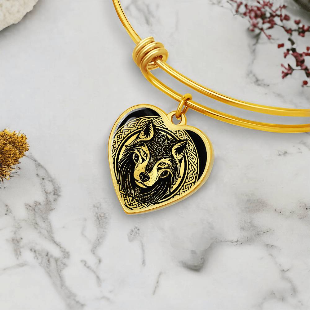 Engraved Wolf Bracelet