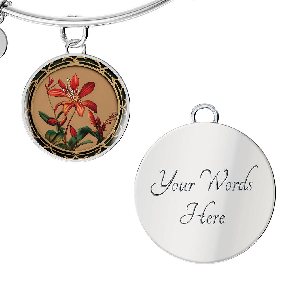 Honeysuckle Bracelet, Personalized June Birth Month Flower Jewelry, Gold Floral Charm Pendant Mothers Day & Birthday Gift For Her