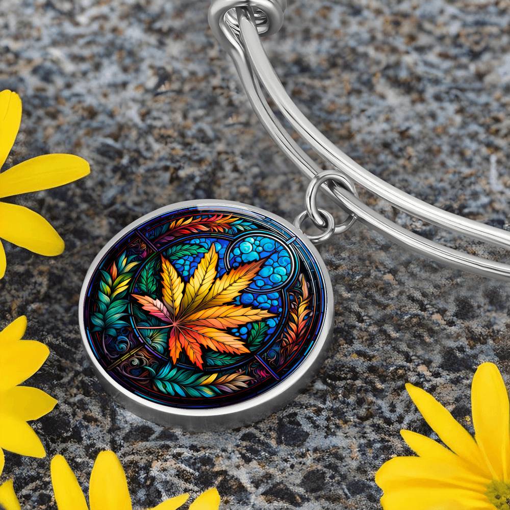 Stainless Steel Marijuana Bracelet