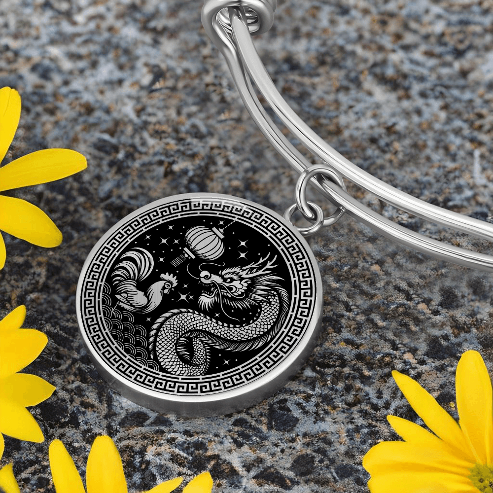 Rooster & Dragon Bracelet Couples Chinese Zodiac Jewelry
