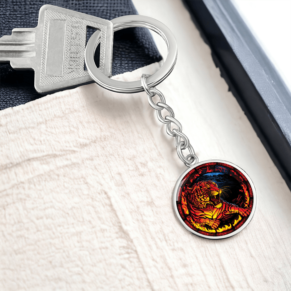 Fire Tiger Keychain