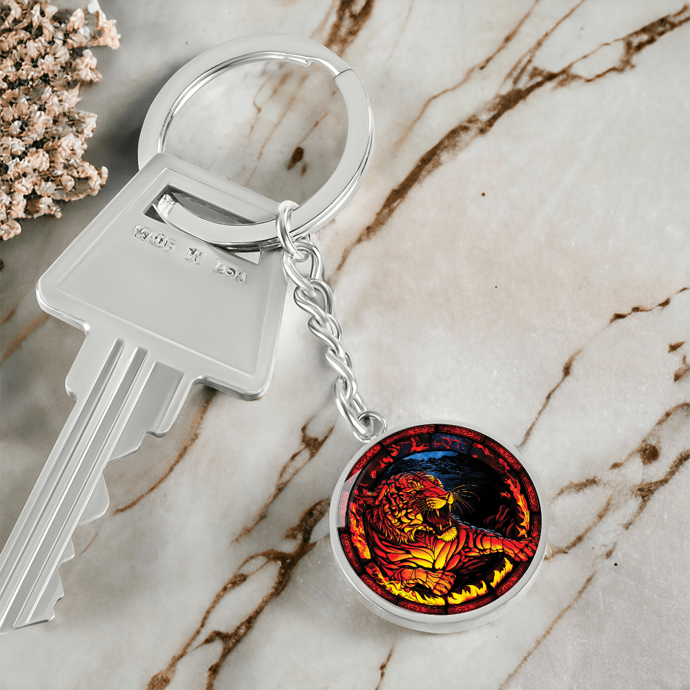 Fire Tiger Keychain