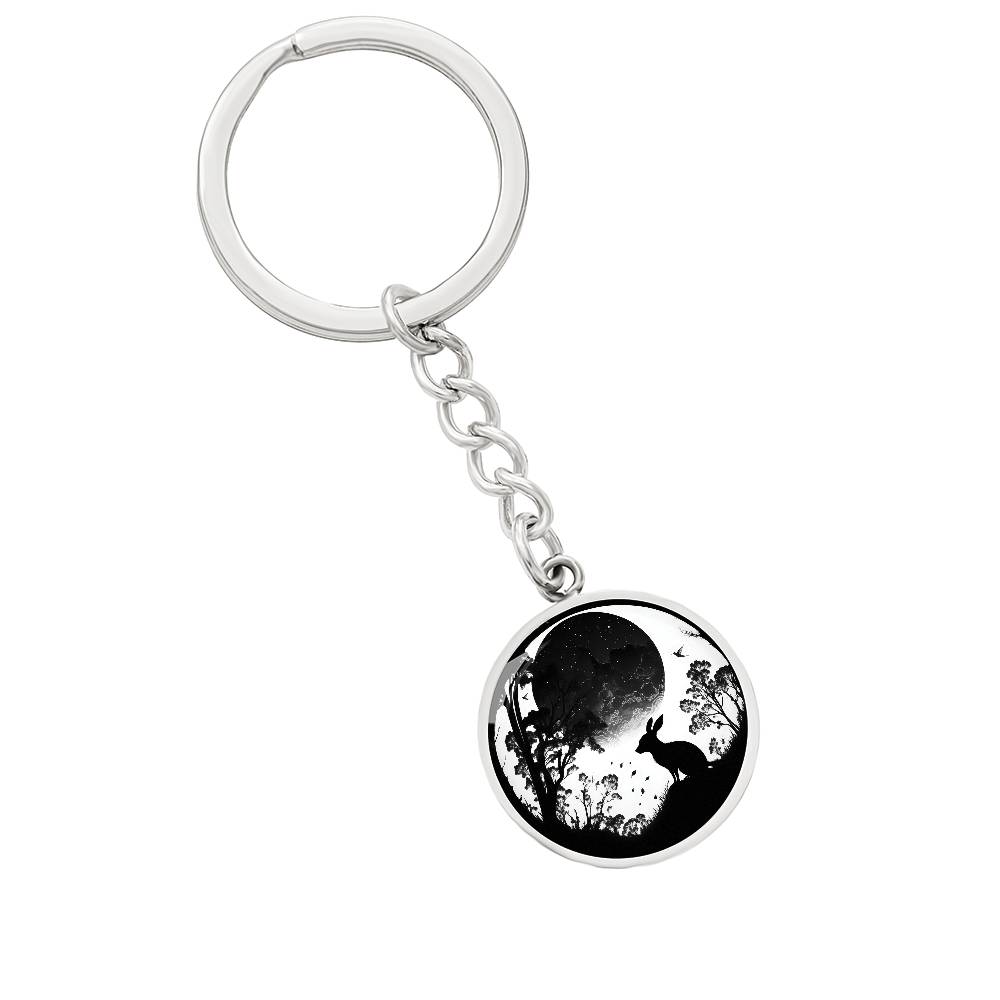 Moon and Rabbit Keychain