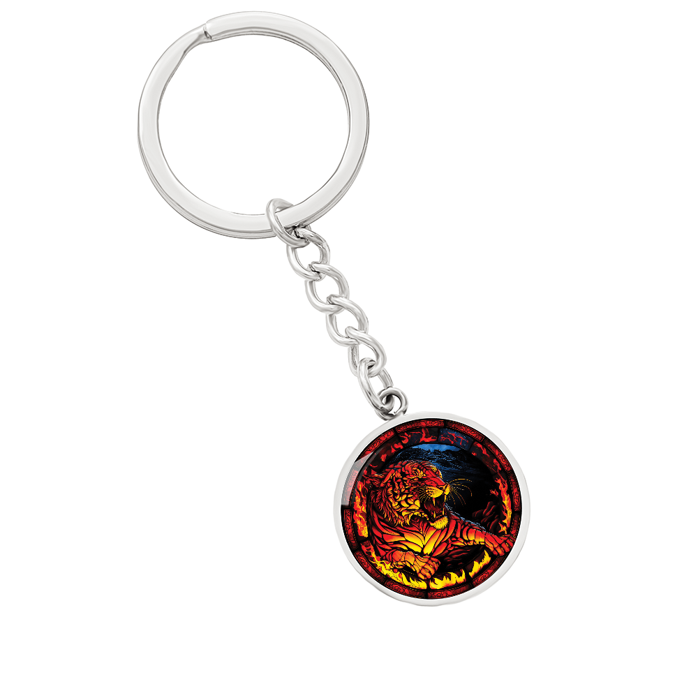 Fire Tiger Keychain