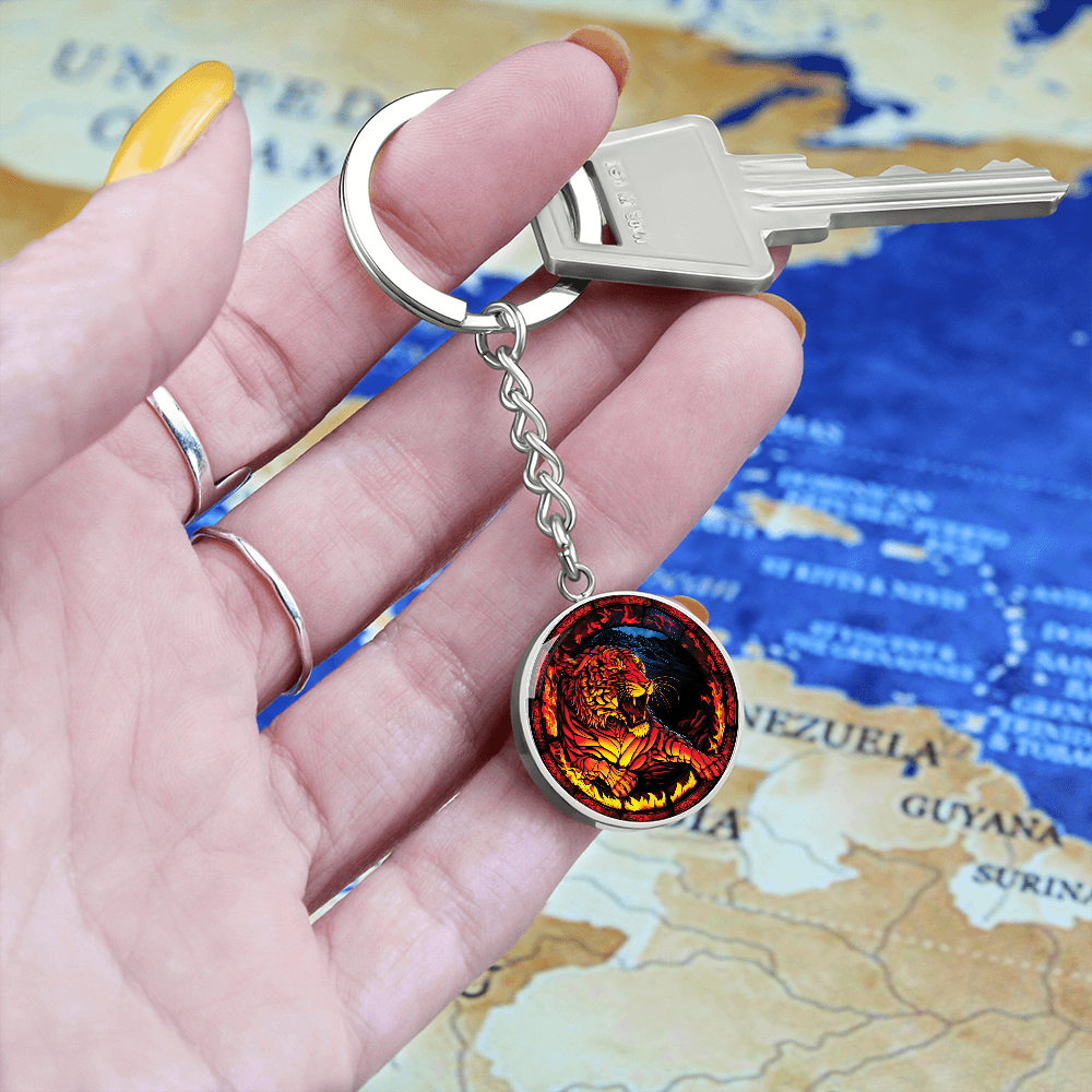 Fire Tiger Keychain