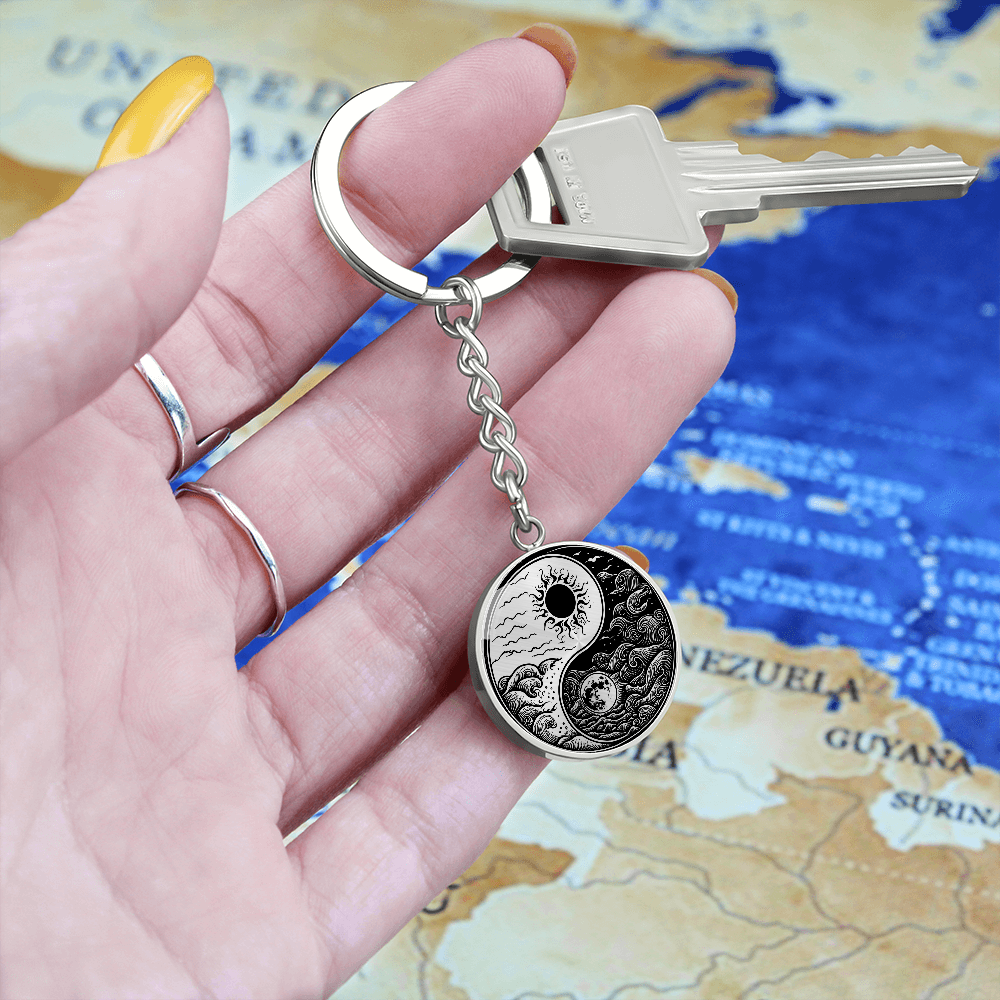 Sun and Moon Keychain
