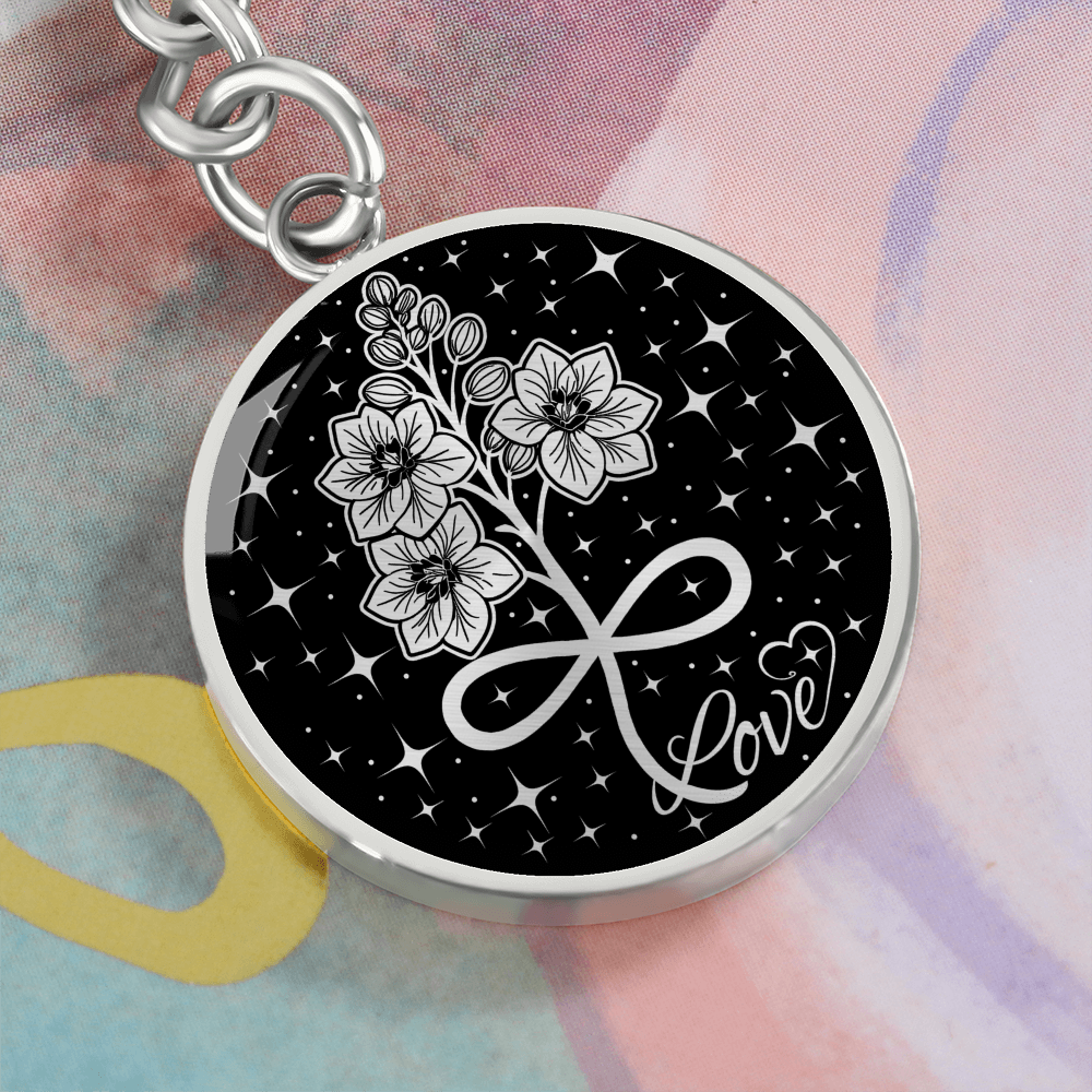 Infinity Larkspur Keychain