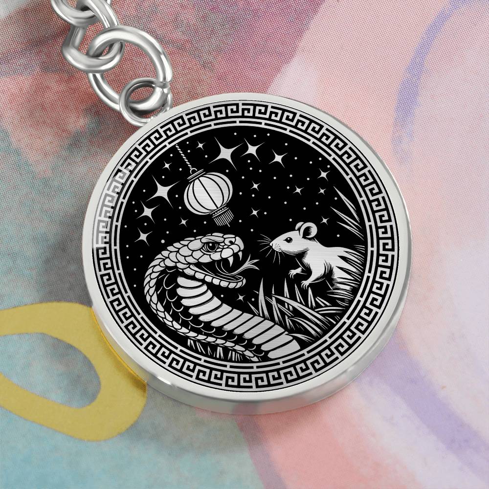 Year of The Snake Keychain, Rat and Snake Jewelry