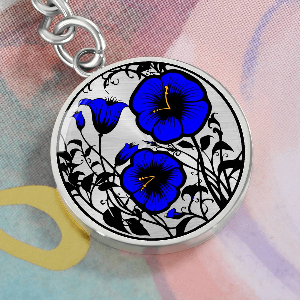 Blue Morning Glory Keychain