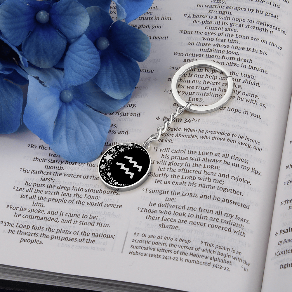 Aquarius Zodiac Keychain