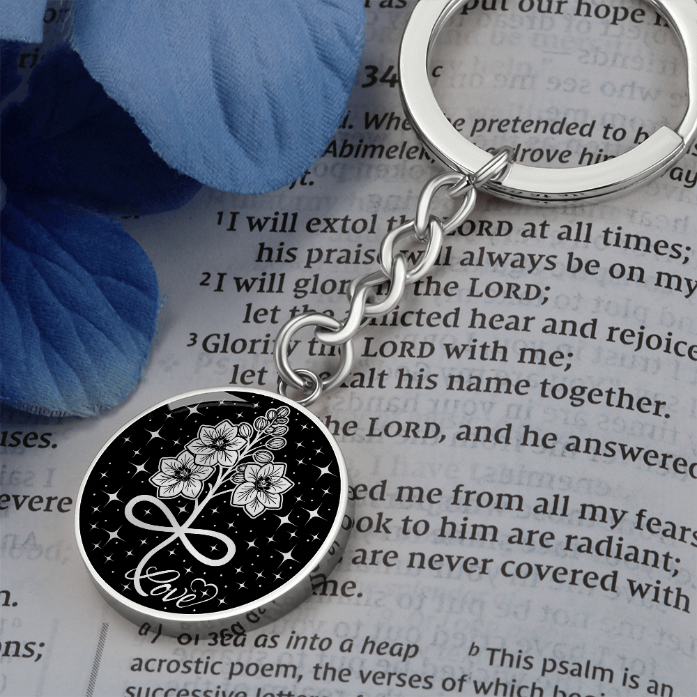 Infinity Larkspur Keychain