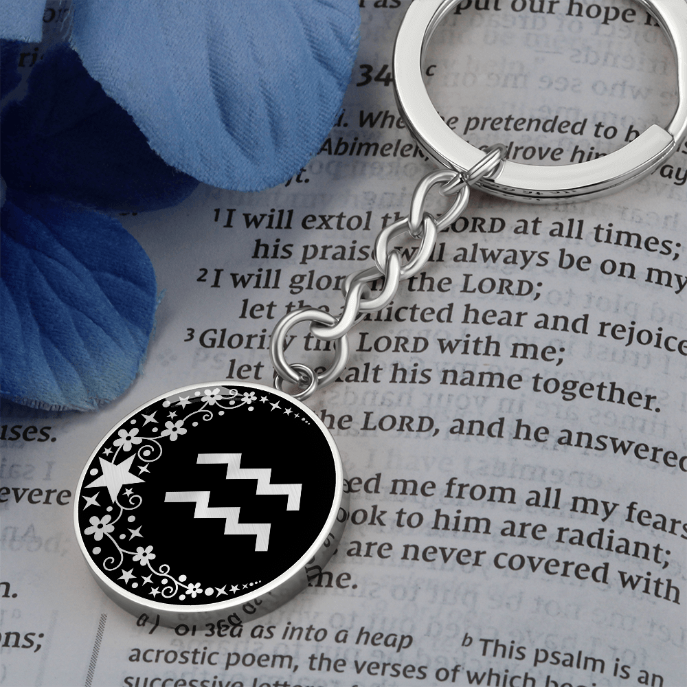 Aquarius Zodiac Keychain