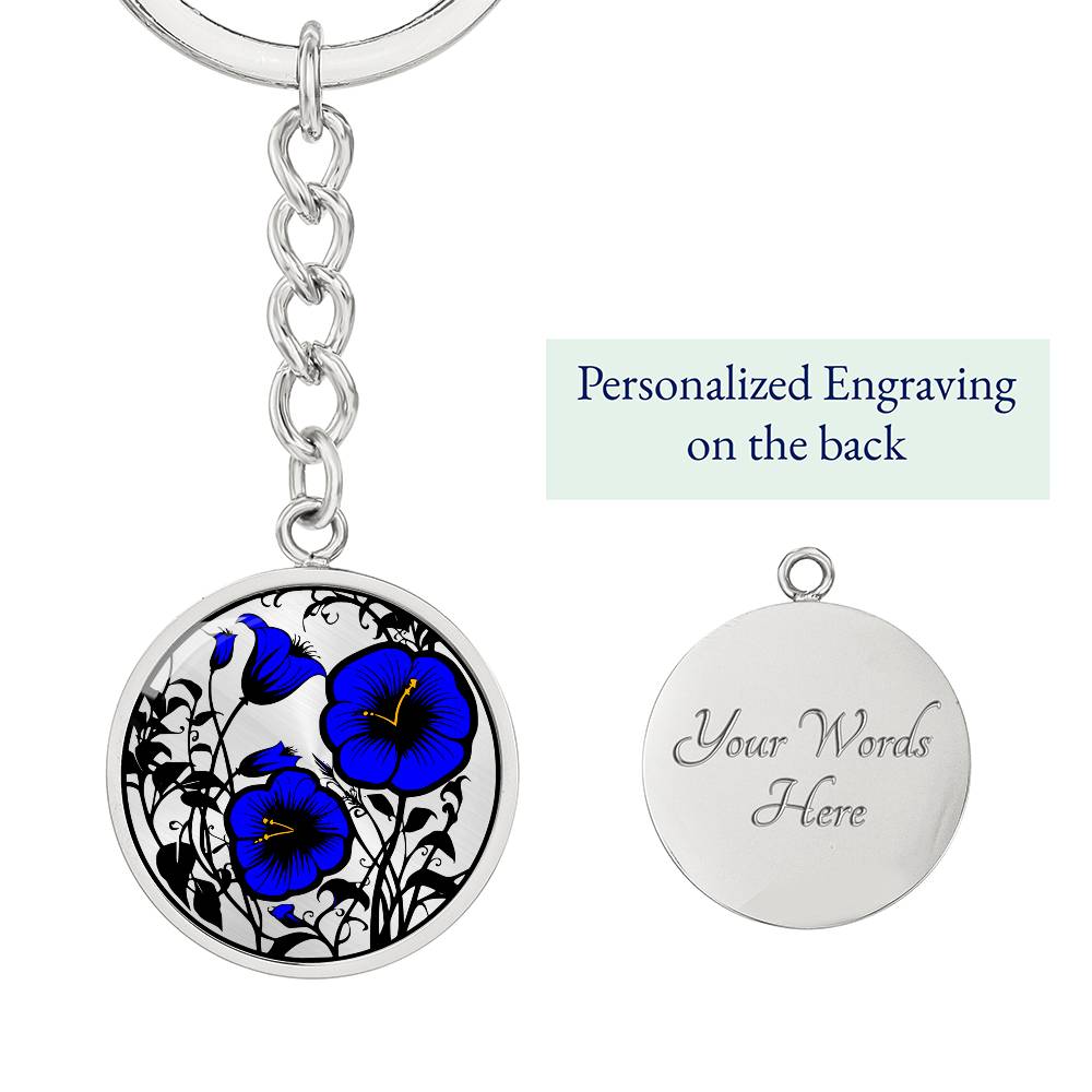 Blue Morning Glory Keychain