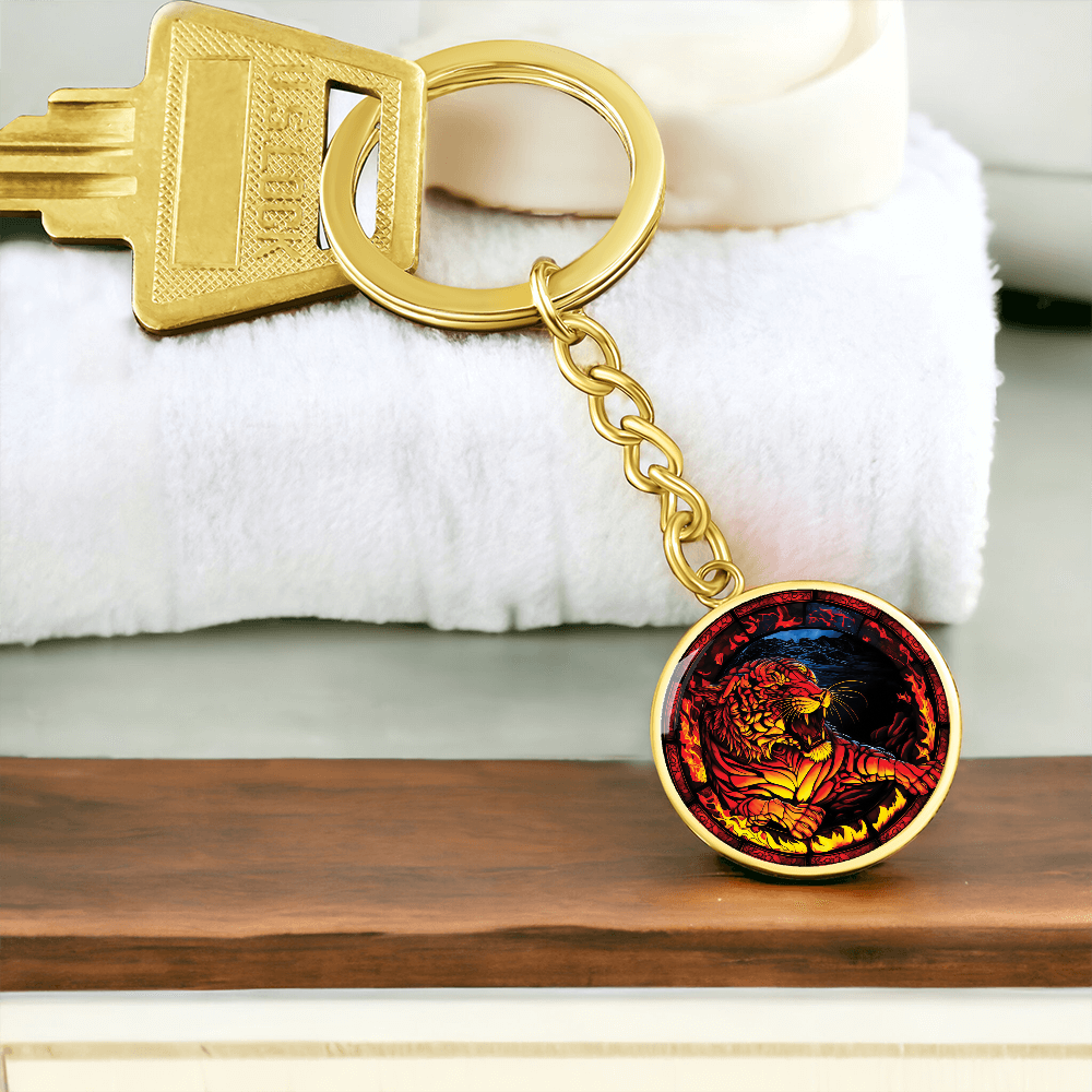Fire Tiger Keychain