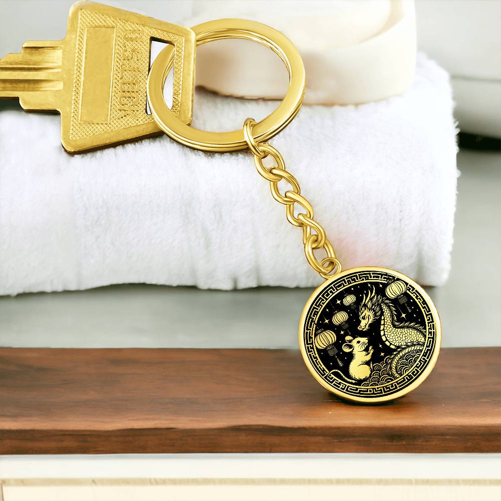 Year of The Rat and Dragon Keychain