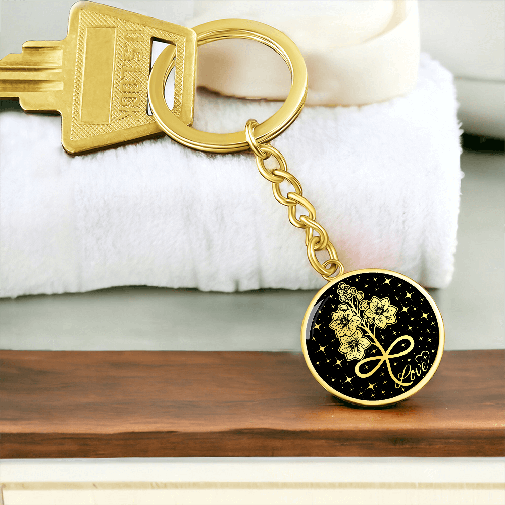 Infinity Larkspur Keychain