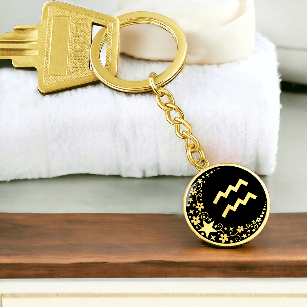 Aquarius Zodiac Keychain