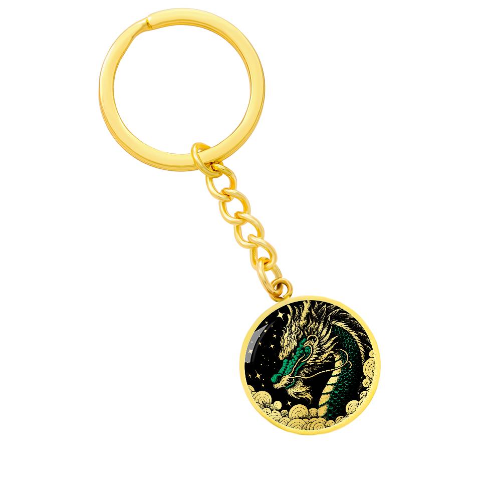 Dragon Keychain, Jade Dragon Personalized Keychain, Green Dragon Pendant Keychain, Dragon Jewelry Gift For Her or Him, Dragon Keychain Charm
