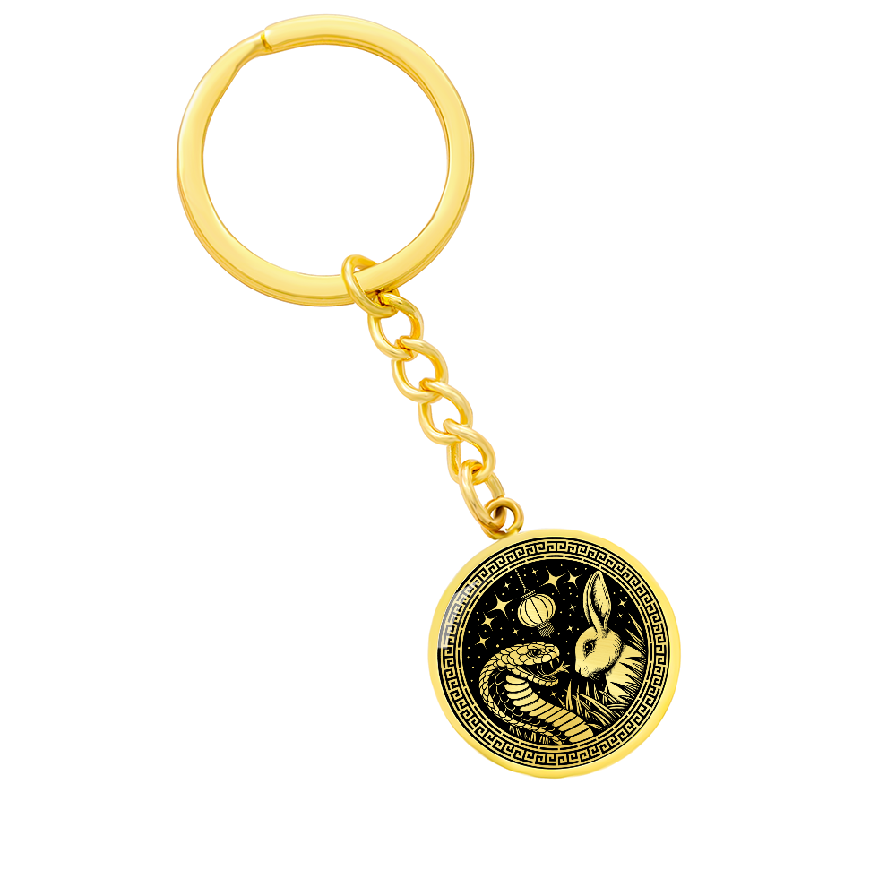 Snake & Rabbit Keychain - Couples Chinese Zodiac Pendant Jewelry
