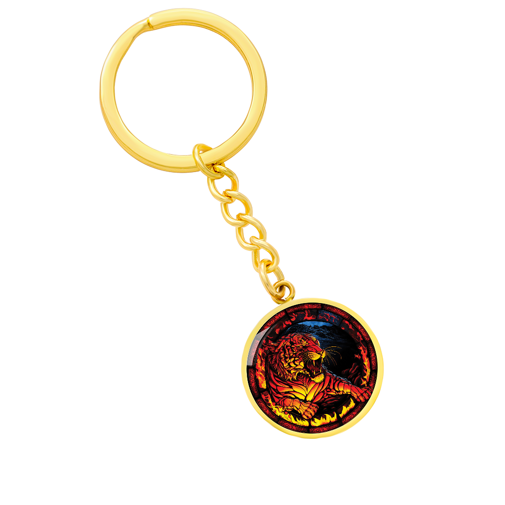 Fire Tiger Keychain