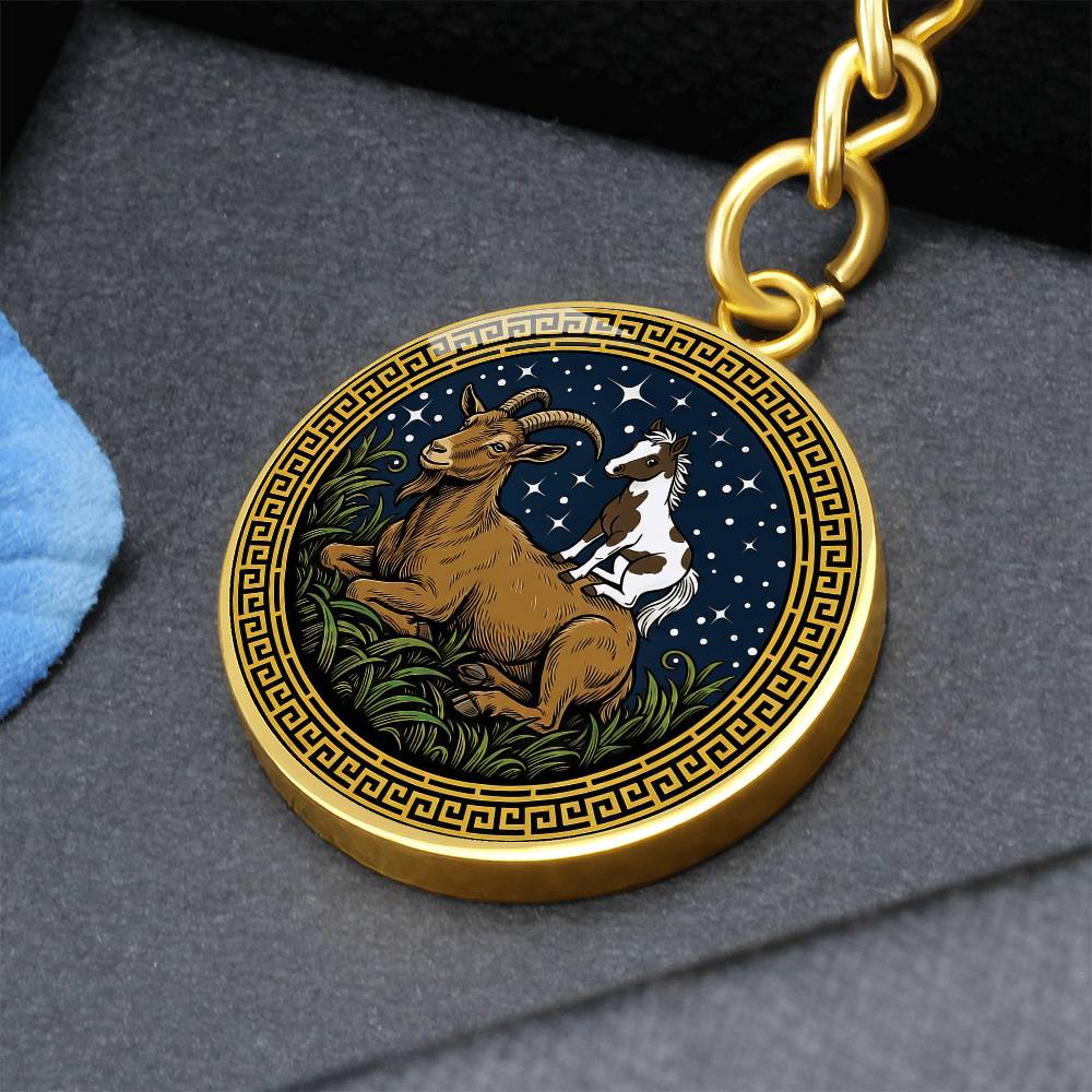 Horse & Goat Keychain - Couples Chinese Zodiac Animal Pendant Jewelry