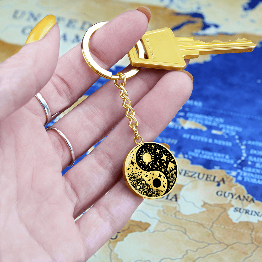 Sun and Moon Keychain