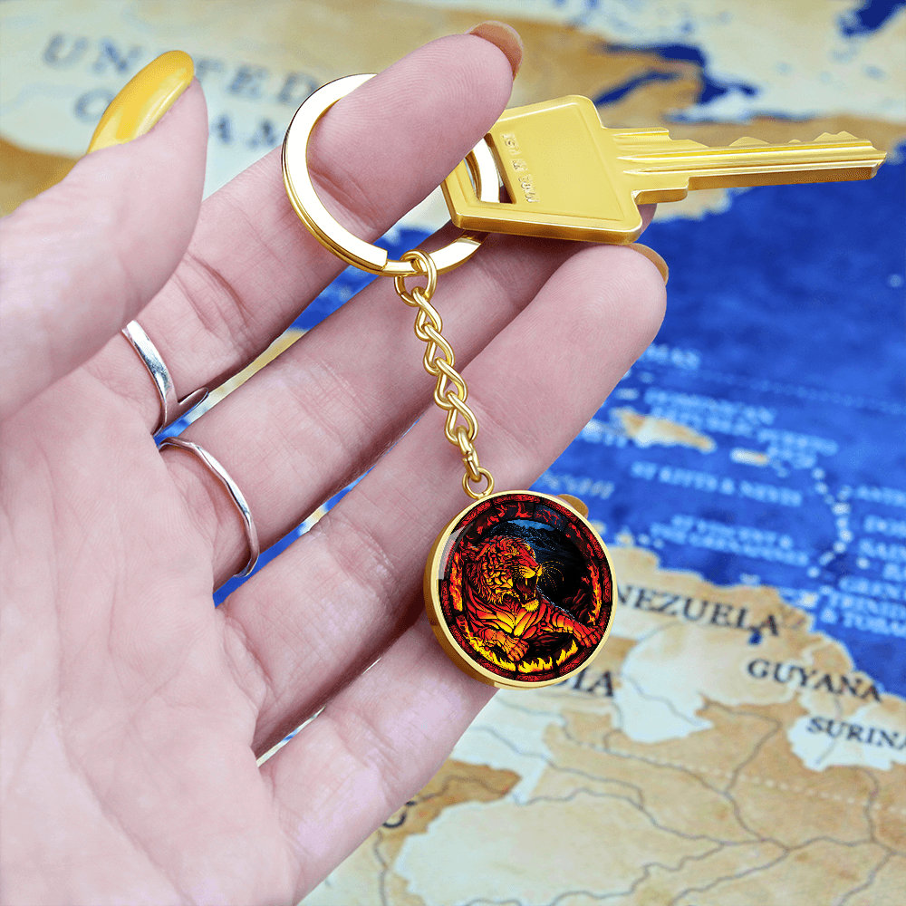 Fire Tiger Keychain