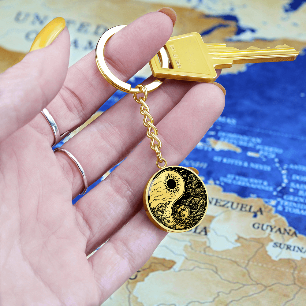 Sun and Moon Keychain