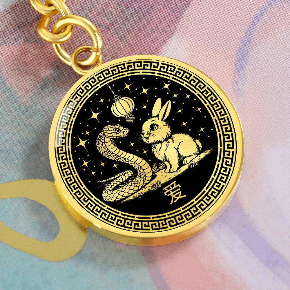 Rabbit and Snake Keychain