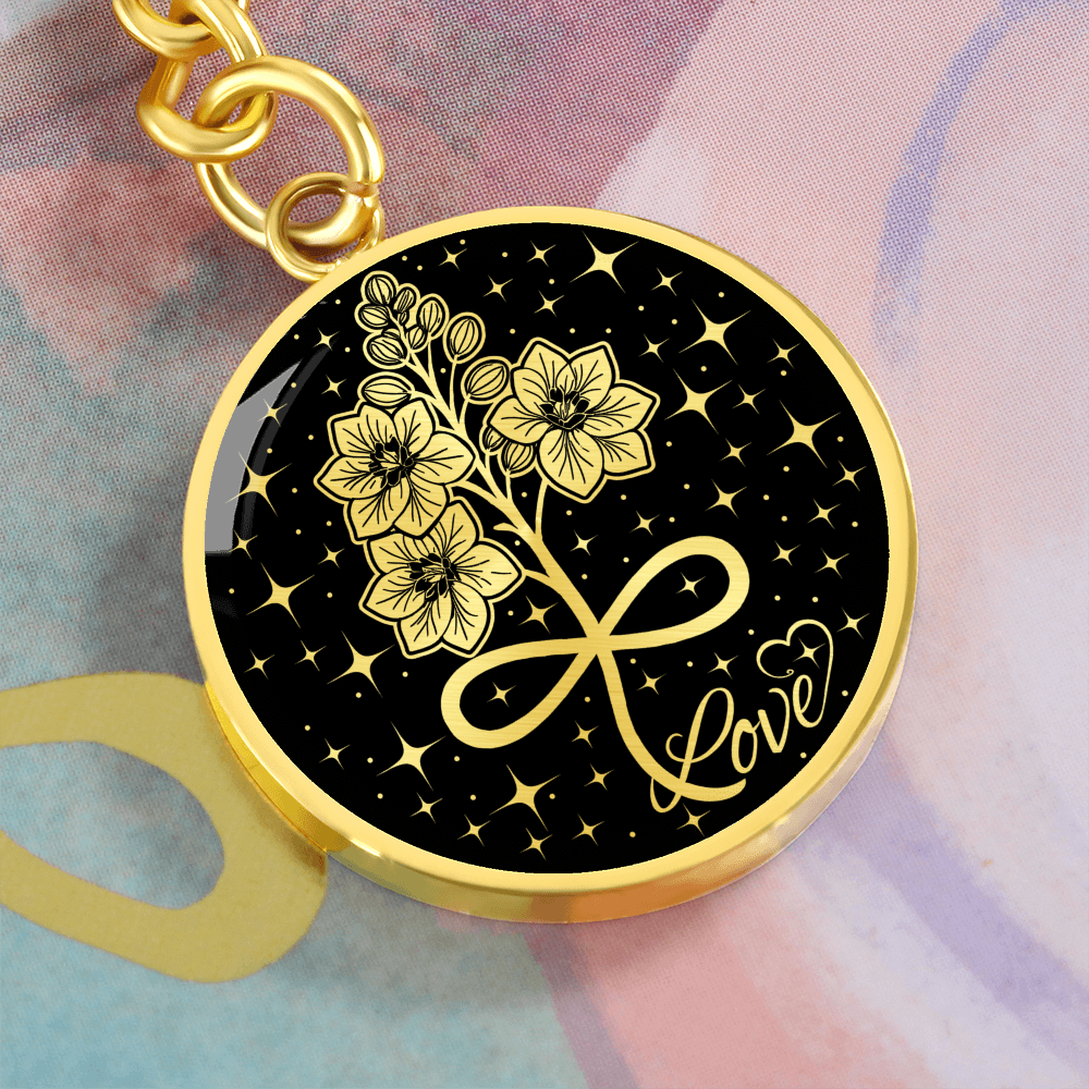 Infinity Larkspur Keychain