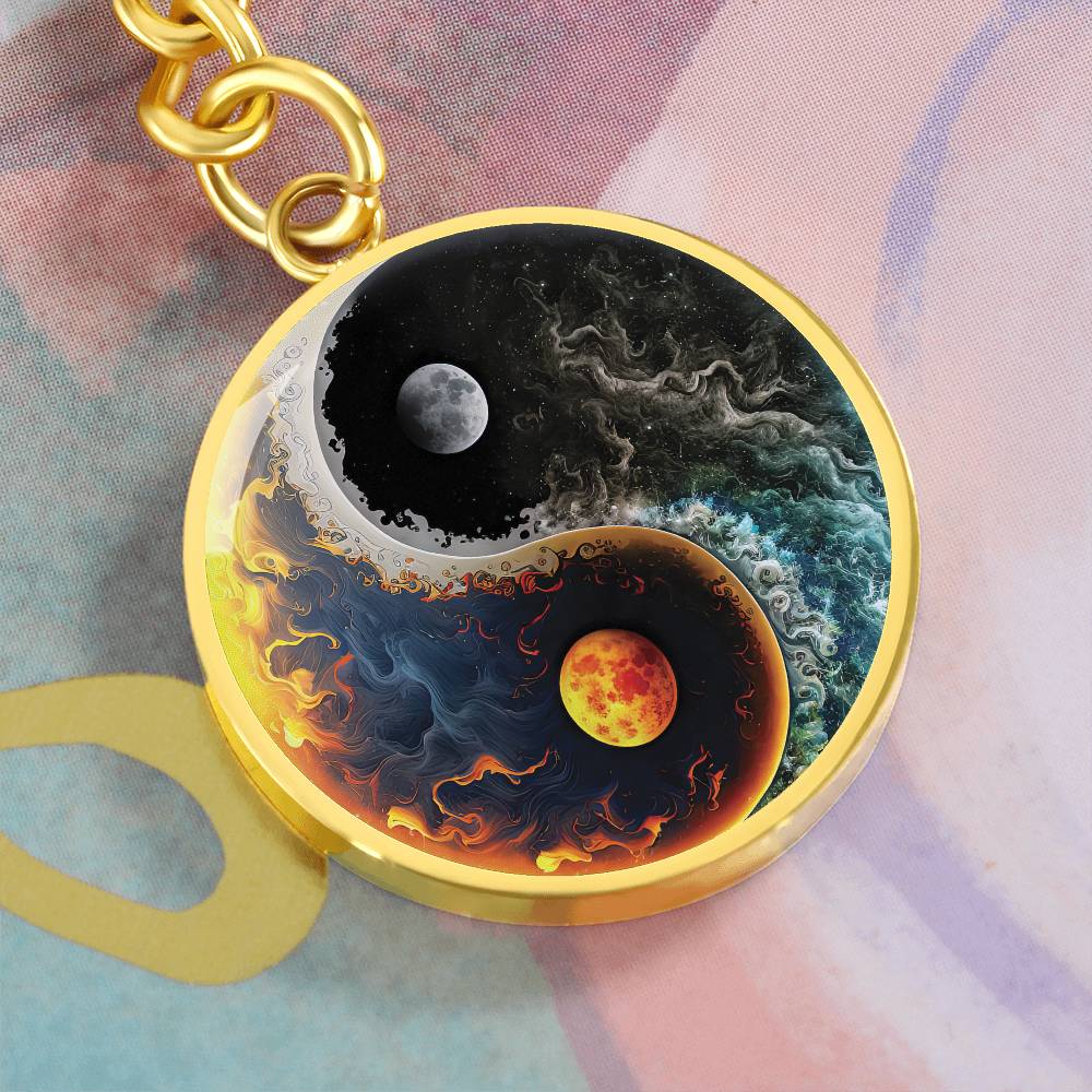 Sun and Moon Keychain