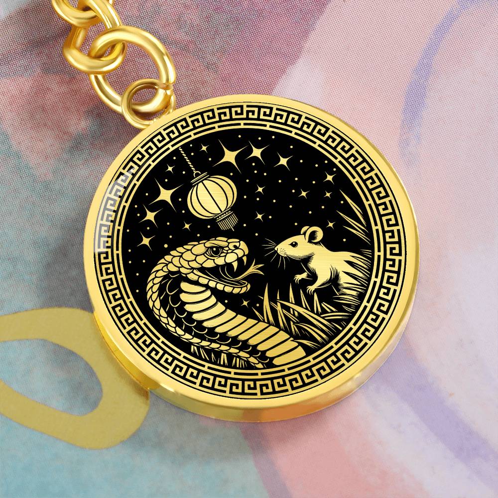 Year of The Snake Keychain, Rat and Snake Jewelry