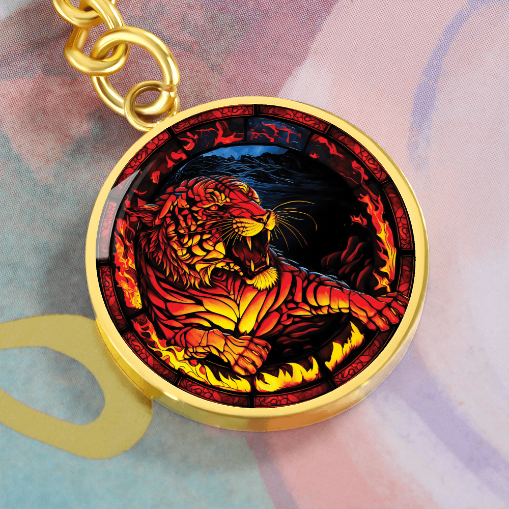Fire Tiger Keychain