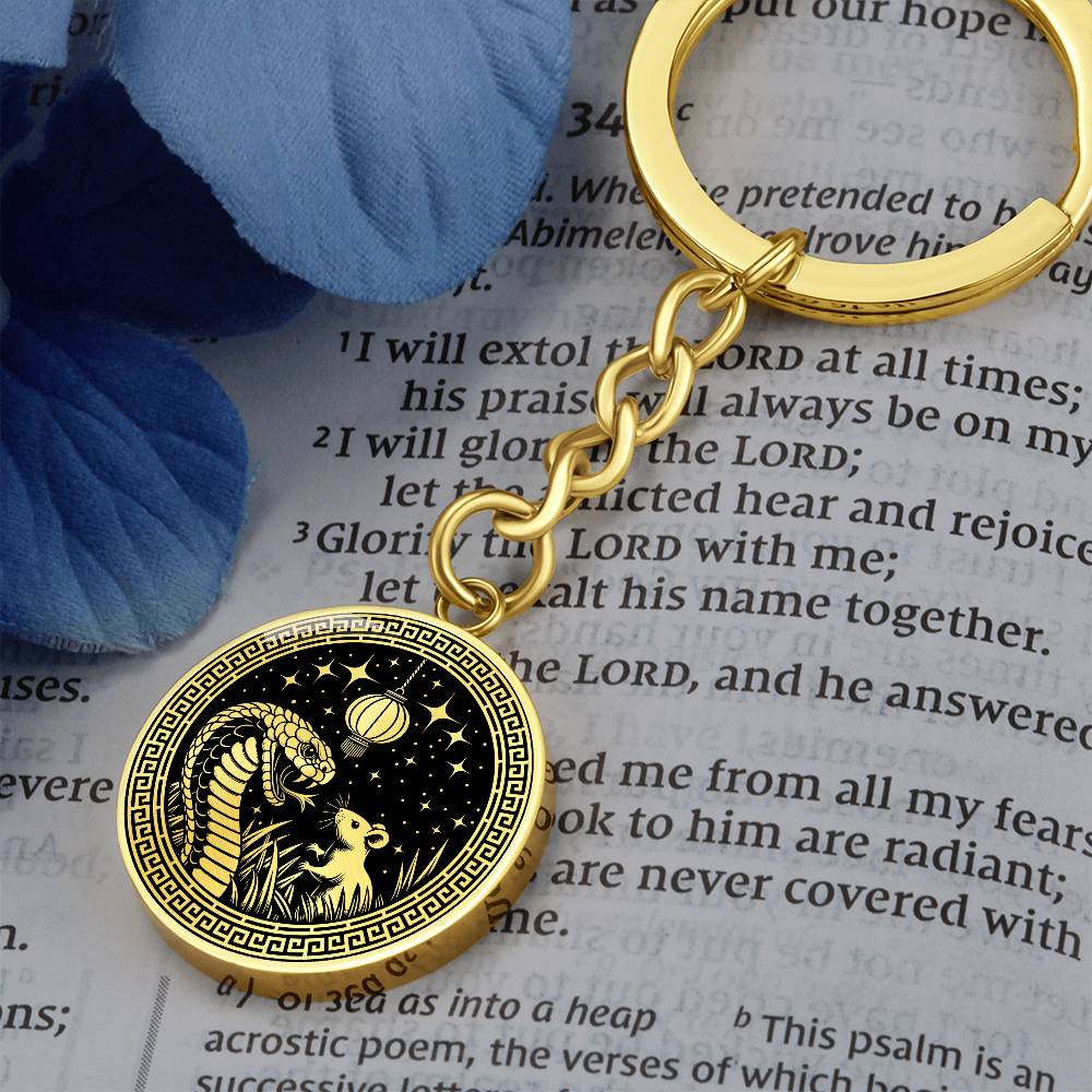 Year of The Snake Keychain, Rat and Snake Jewelry