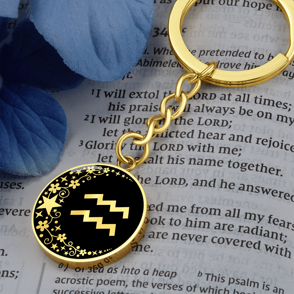 Aquarius Zodiac Keychain