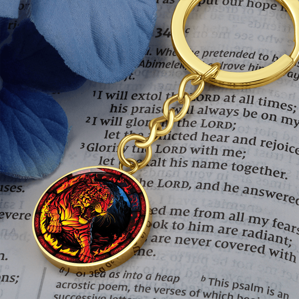 Fire Tiger Keychain