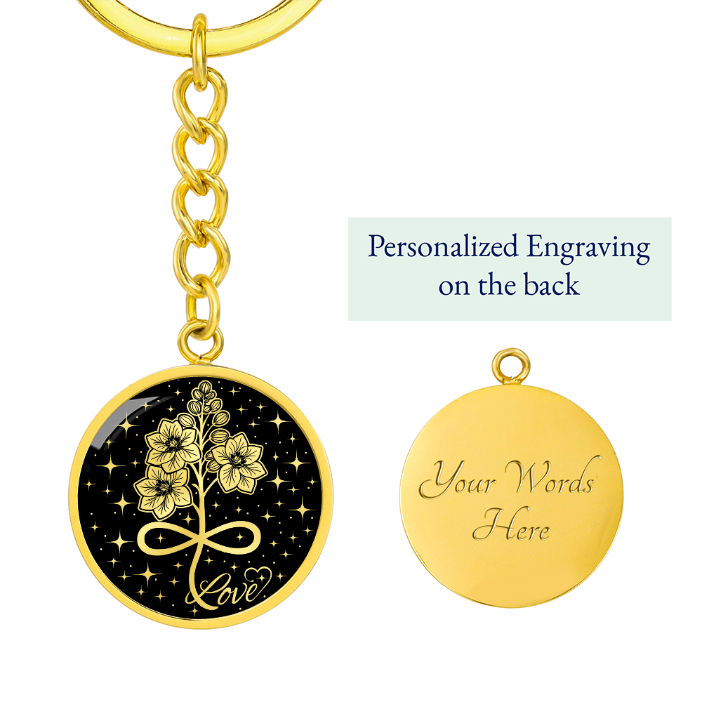 Infinity Larkspur Keychain