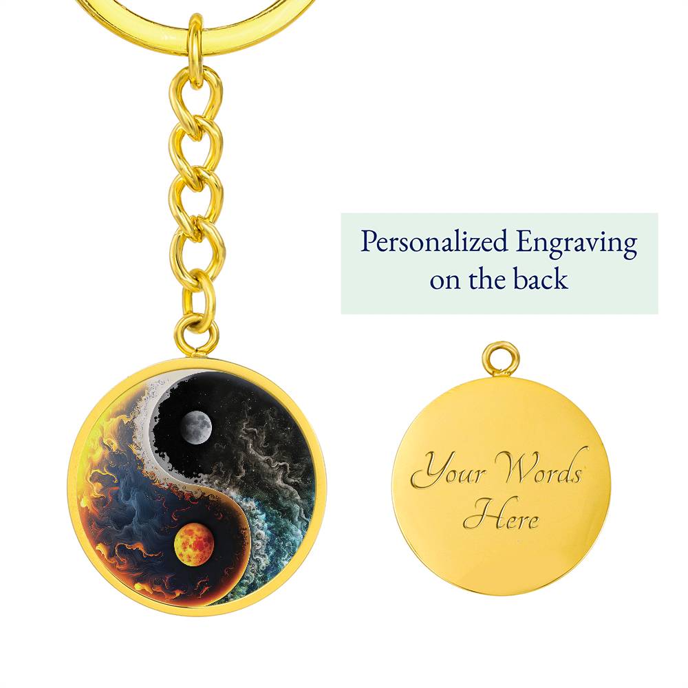 Sun and Moon Keychain