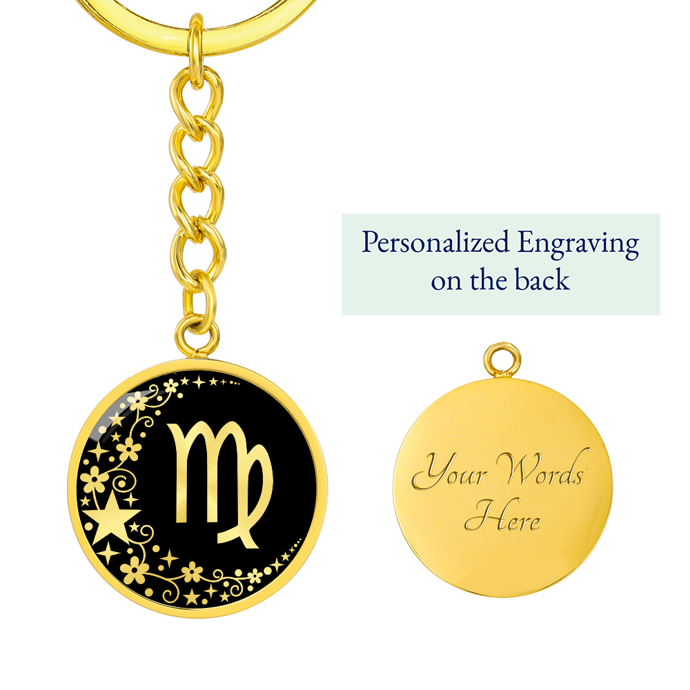 Virgo Zodiac Pendant Keychain