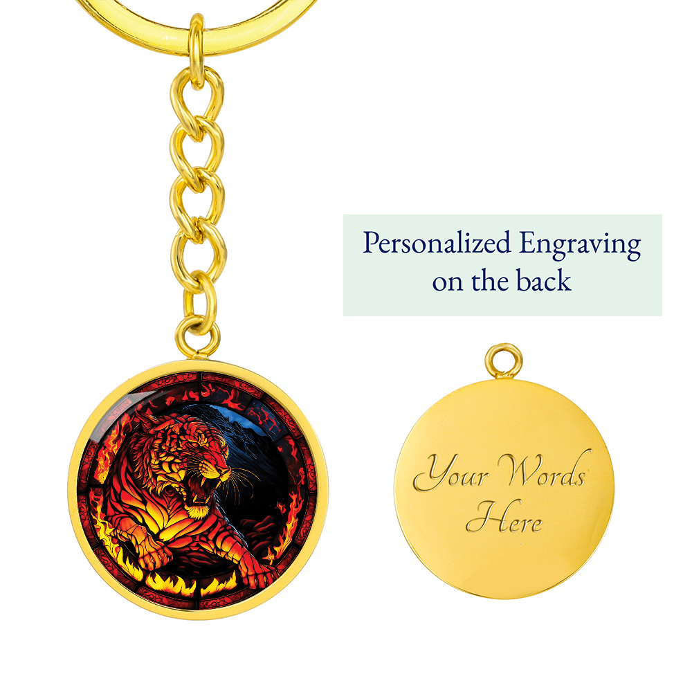 Fire Tiger Keychain