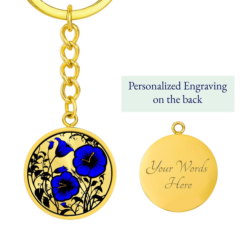 Blue Morning Glory Keychain
