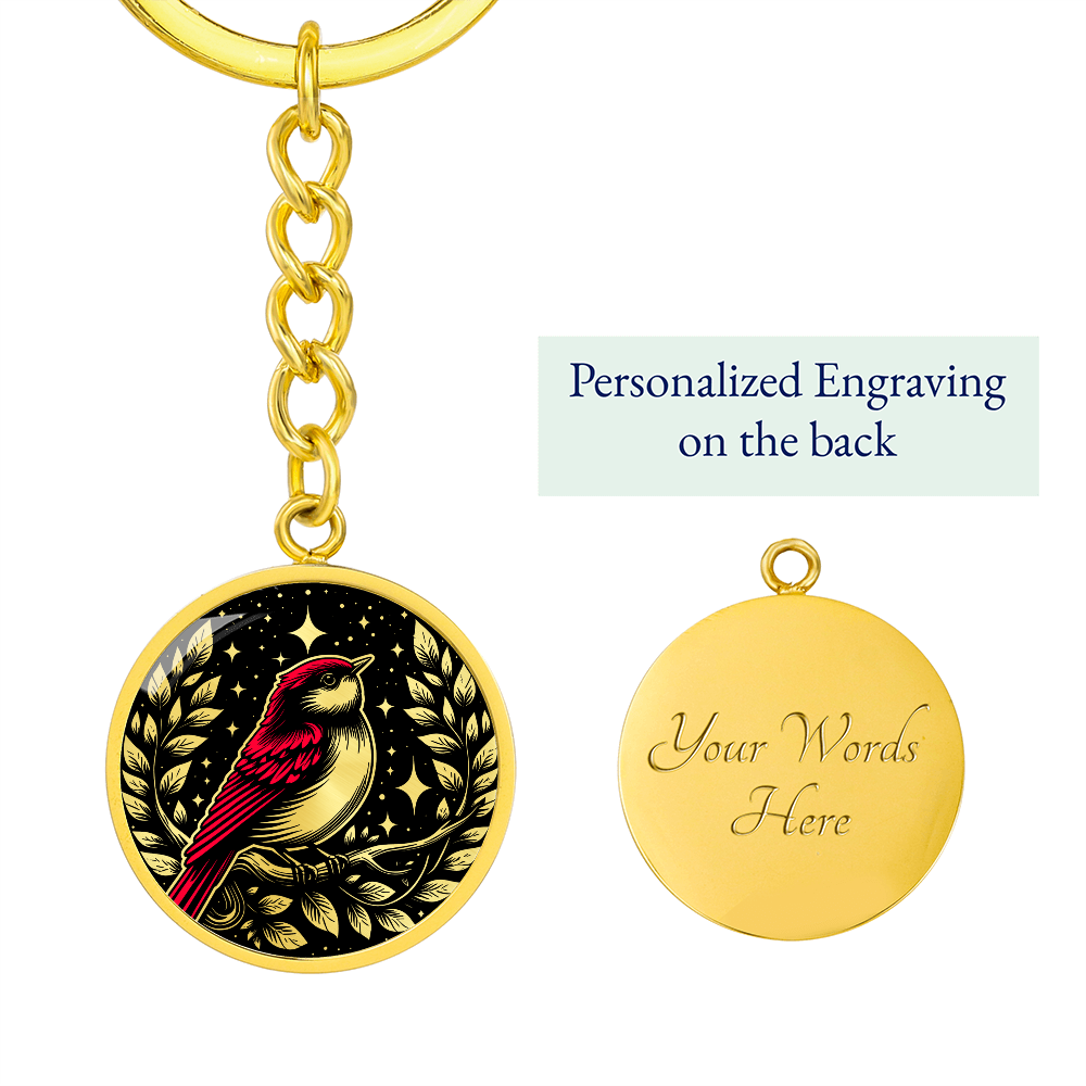 Red Bird Keychain - Wildlife Pendant Jewelry