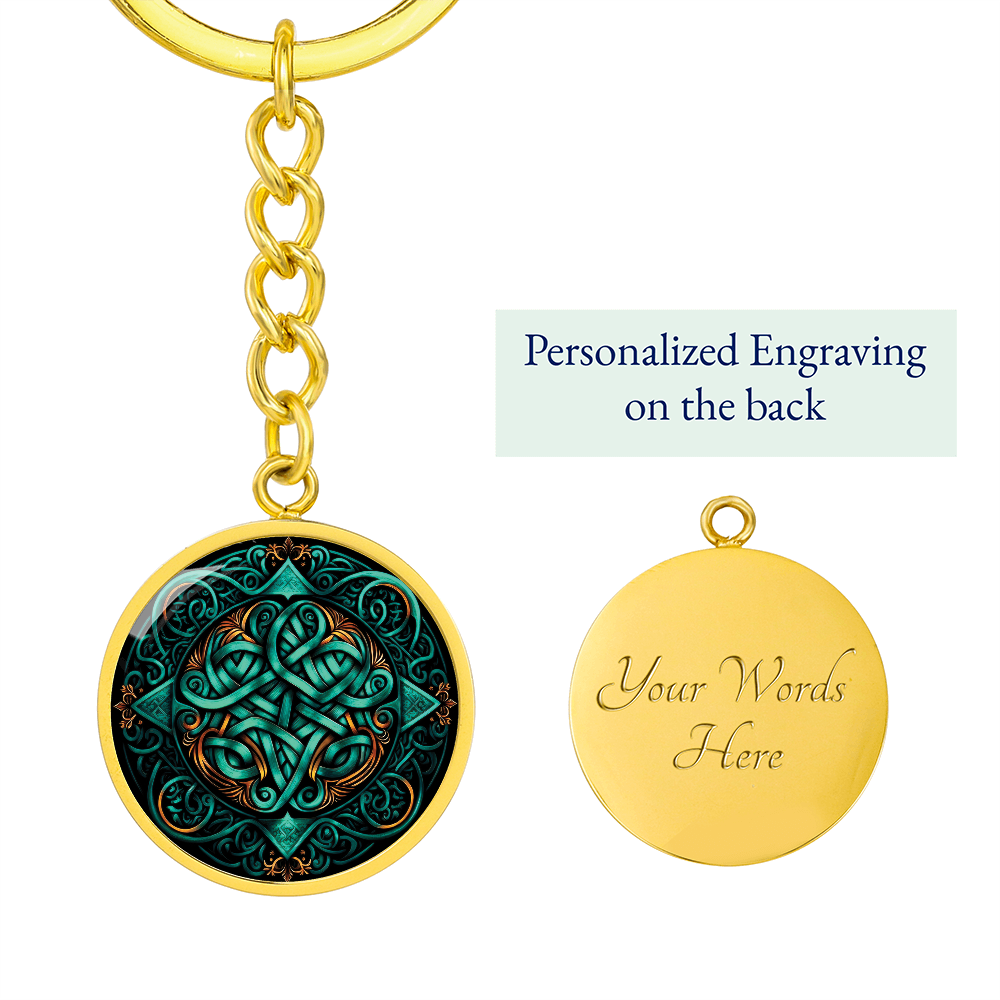 Teal Celtic Knot Keychain - Romantic Pendant Jewelry