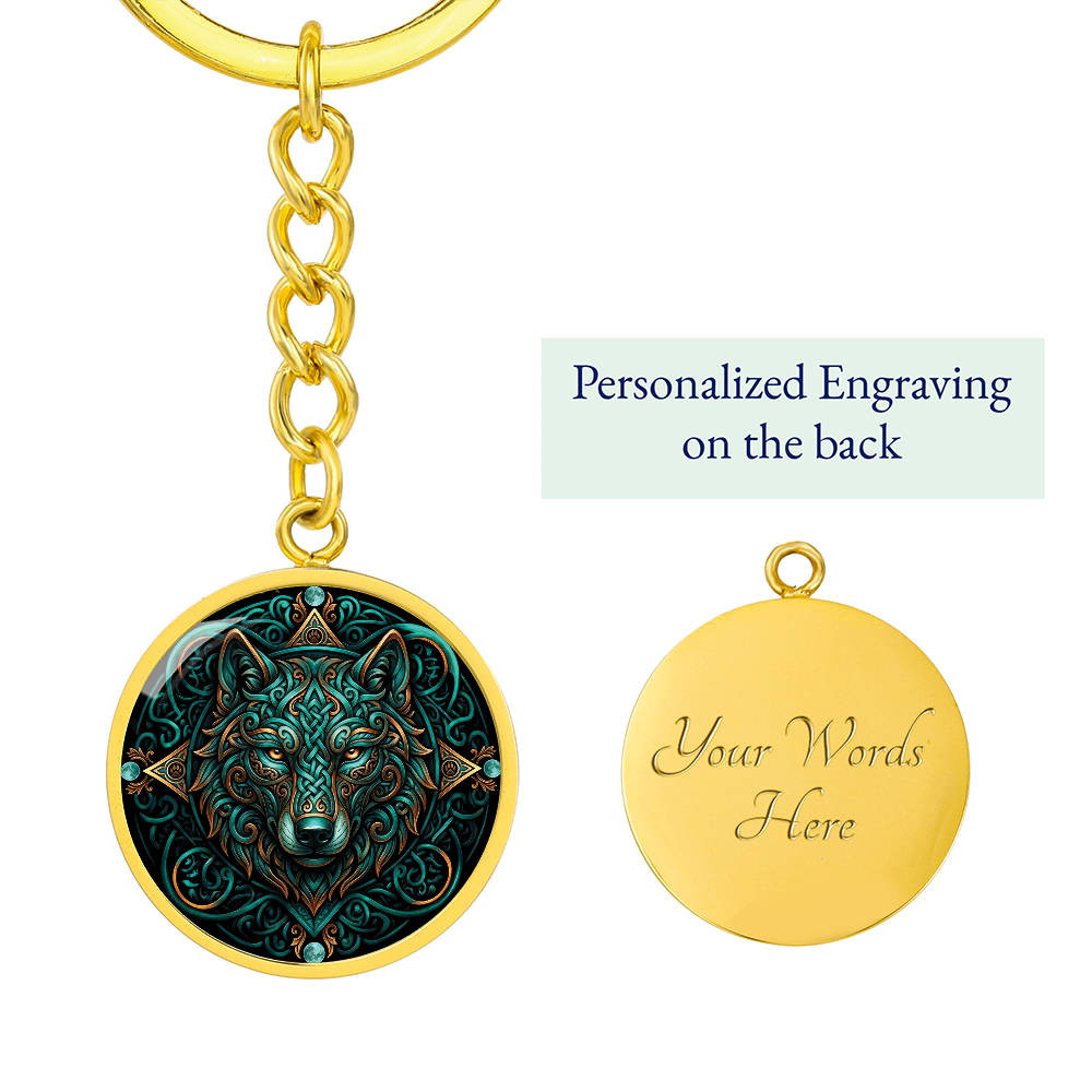 Celtic Wolf Keychain - Symbolizing Guardianship and Protection