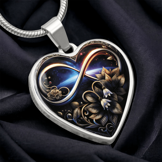 Infinity Lily of The Valley Necklace - Silver Stainless Steel Charm Pendant