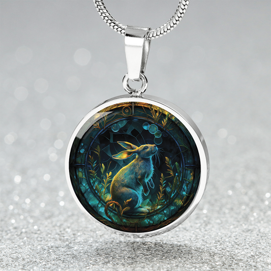 Water Rabbit Necklace - Silver Stainless Steel Charm Pendant
